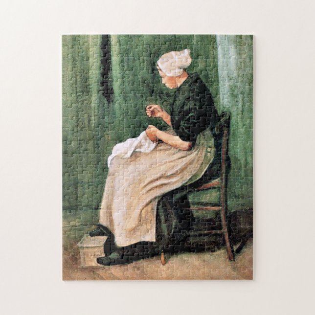 Van Gogh. Scheveninger Frau beim Nähen, Puzzle (Vertikal)