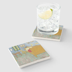 Van Gogh Schlafzimmer in Arles - Klassisches Gelb Steinuntersetzer