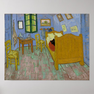 Van Gogh Schlafzimmer in Arles mit einer schwarzen Poster