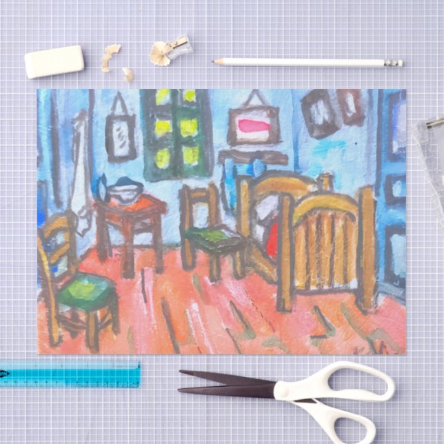 Van Gogh Schlafzimmer mini  Seidenpapier (Handwerk)