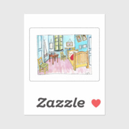 Van Gogh Schlafzimmer Tribut-Gemälde von mir. Aufkleber