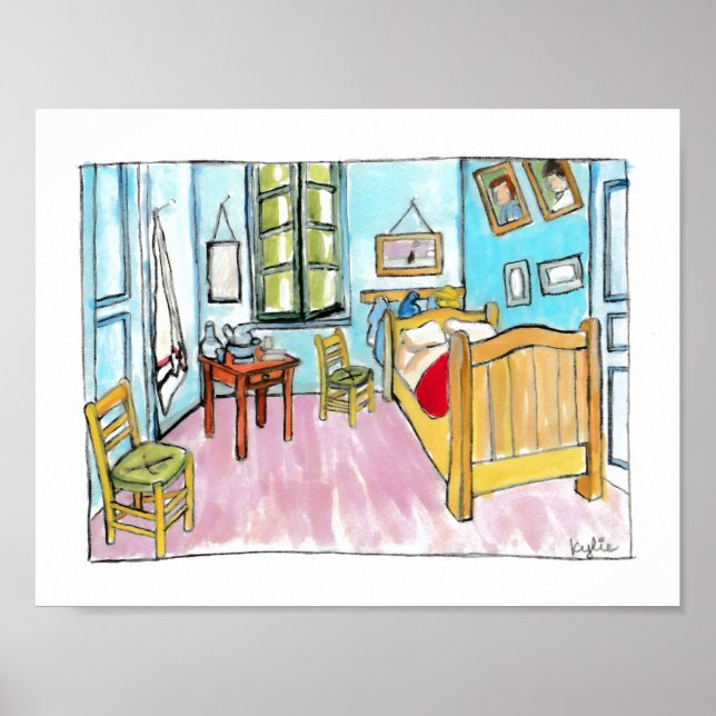 Van Gogh Schlafzimmer Tribut Gemälde von mir. Poster (Vorne)