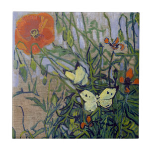 Van Gogh Schmetterlinge und Pupien, Blütenschmette Fliese