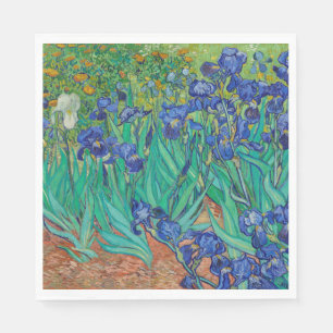 Van Gogh Schwertlilien. Blaue florale Vintage-Impr Serviette