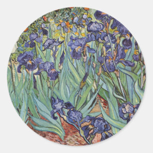 Van Gogh Schwertlilien Impressionistisches Gemälde Runder Aufkleber