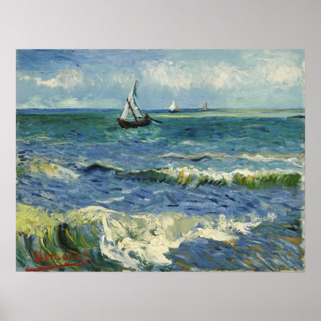 Van Gogh - Seascape am Les Saintes-Maries-De-La-Me Poster (Vorne)