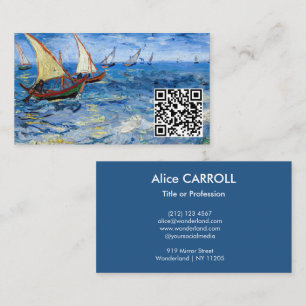 Van Gogh - Seascape bei Saintes-Maries - QR-Code Visitenkarte