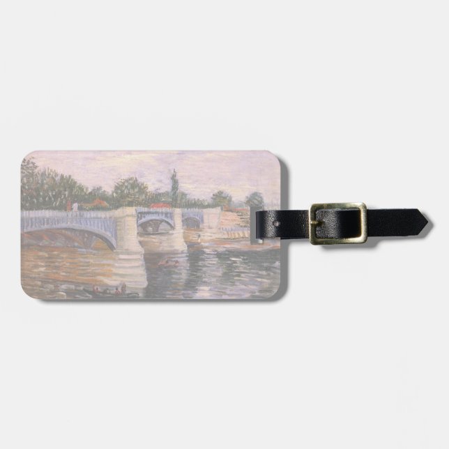 Van Gogh Seine Fluss mit Pont del Grande Jette Gepäckanhänger (Vorderseite horizontal)