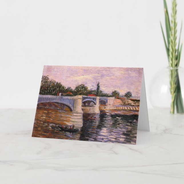 Van Gogh Seine Fluss mit Pont del Grande Jette Karte (Vorderseite)