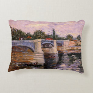 Van Gogh Seine Fluss mit Pont del Grande Jette Zierkissen