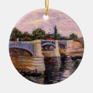Van Gogh Seine mit Pont del Grande Jette Keramik Ornament