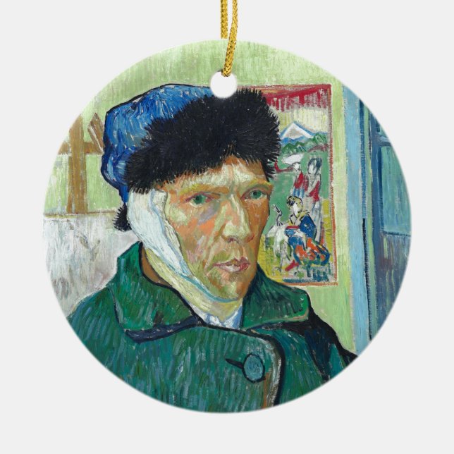 Van Gogh selbst-portrait Bandaged Ear Art Malerei Keramik Ornament (Vorne)