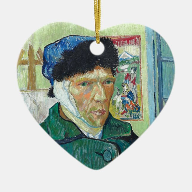 Van Gogh selbst-portrait Bandaged Ear Art Malerei Keramik Ornament (Vorne)