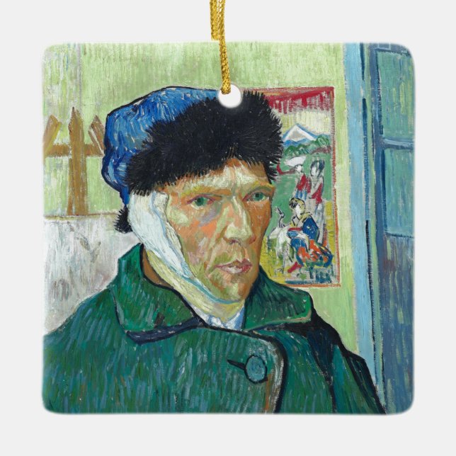 Van Gogh selbst-portrait Bandaged Ear Art Malerei Keramikornament (Vorderseite)