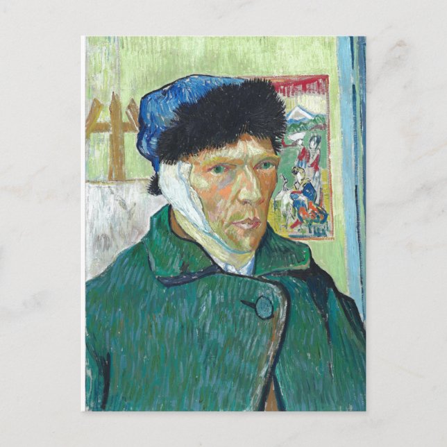 Van Gogh selbst-portrait Bandaged Ear Art Malerei Postkarte (Vorderseite)