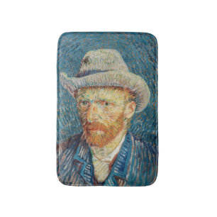 Van Gogh - Selbstportrait mit einem grauen Filthut Badematte