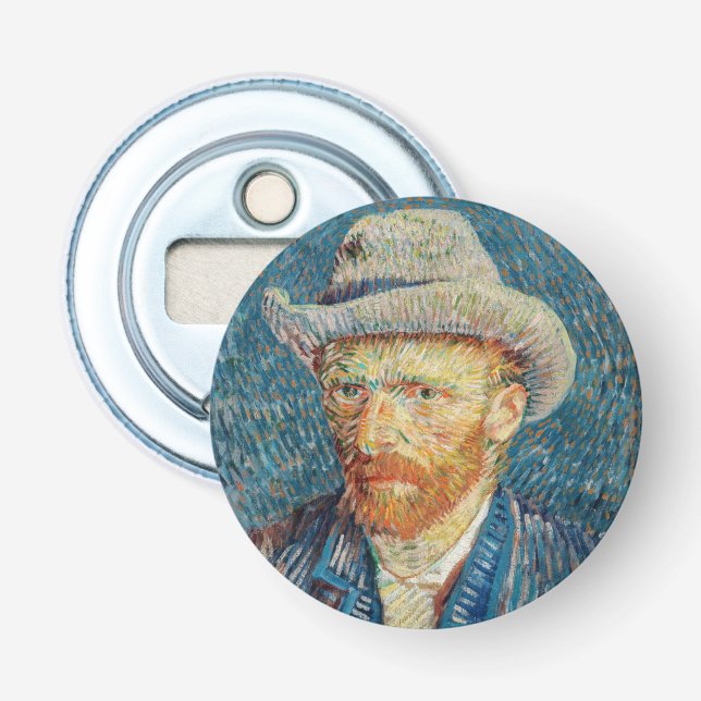Van Gogh - Selbstportrait mit einem grauen Filthut Flaschenöffner (Vorderseite)