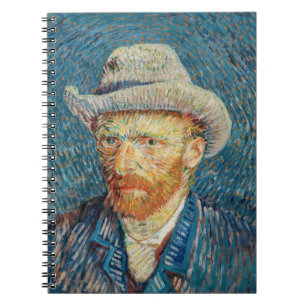 Van Gogh - Selbstportrait mit einem grauen Filthut Notizblock