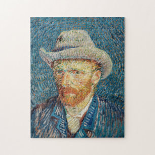Van Gogh - Selbstportrait mit einem grauen Filthut Puzzle