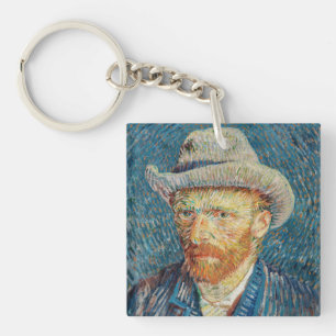 Van Gogh - Selbstportrait mit einem grauen Filthut Schlüsselanhänger