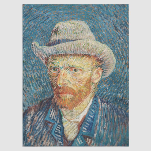 Van Gogh - Selbstportrait mit einem grauen Filthut Seidenpapier (Von Creator hochgeladen)