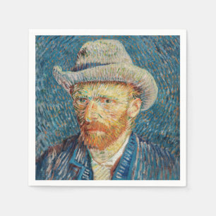 Van Gogh - Selbstportrait mit einem grauen Filthut Serviette