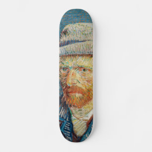 Van Gogh - Selbstportrait mit einem grauen Filthut Skateboard