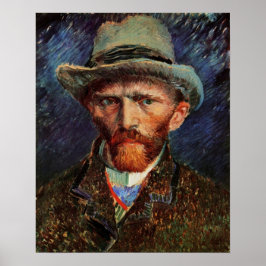 Van Gogh; Selbstportrait mit grauem Filthut Poster