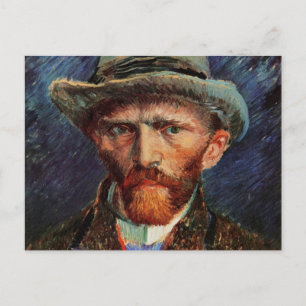 Van Gogh; Selbstportrait mit grauem Filthut Postkarte