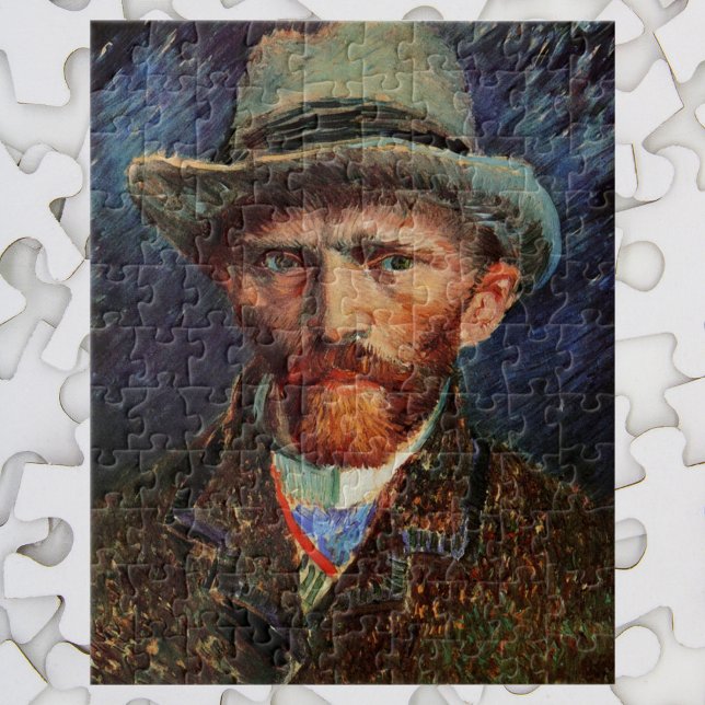 Van Gogh; Selbstportrait mit grauem Filthut Puzzle (Von Creator hochgeladen)