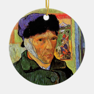 Van Gogh; Selbstportrait mit verbanntem Ohr Keramik Ornament