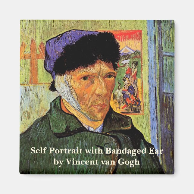 Van Gogh; Selbstportrait mit verbanntem Ohr Magnet (Vorne)