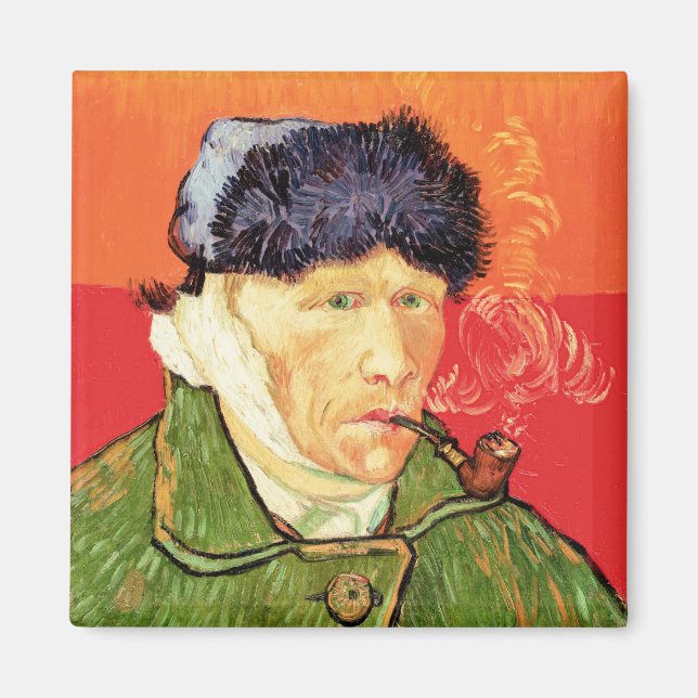 Van Gogh - Selbstportrait mit verbündetem Ohr & Ro Magnet (Vorne)