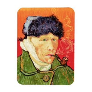 Van Gogh - Selbstportrait mit verbündetem Ohr & Ro Magnet