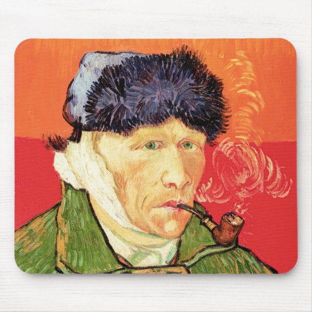 Van Gogh - Selbstportrait mit verbündetem Ohr & Ro Mousepad (Vorne)