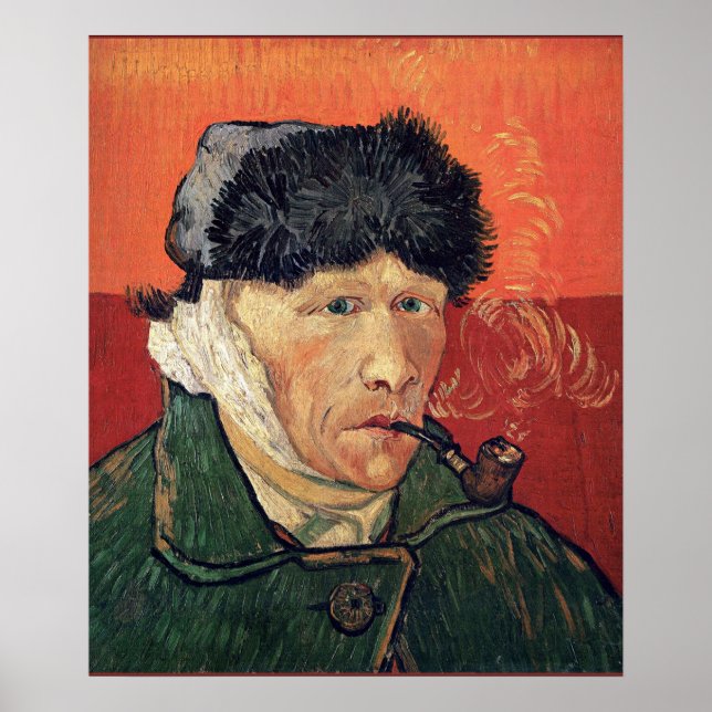 Van Gogh - Selbstportrait mit verbündetem Ohrposte Poster (Vorne)