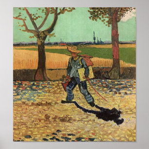 Van Gogh - Selbstporträt auf dem Weg nach Tarascon Poster