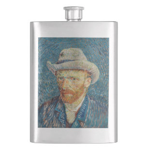 Van Gogh - Selbstporträt mit grauem Filzhut Flachmann