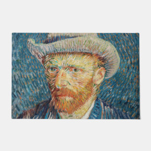 Van Gogh - Selbstporträt mit grauem Filzhut Fußmatte