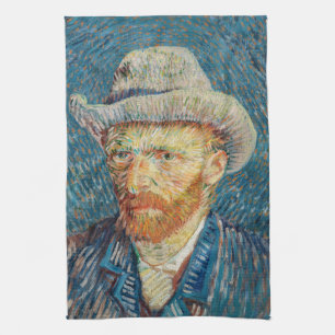 Van Gogh - Selbstporträt mit grauem Filzhut Geschirrtuch