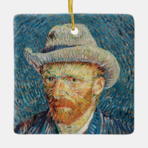 Van Gogh - Selbstporträt mit grauem Filzhut Keramikornament