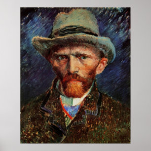 Van Gogh; Selbstporträt mit grauem Filzhut Poster