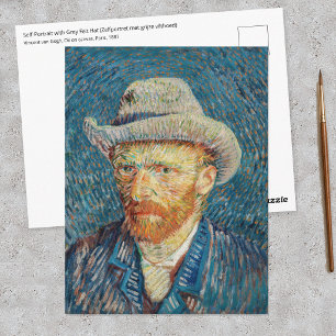 Van Gogh - Selbstporträt mit grauem Filzhut Postkarte