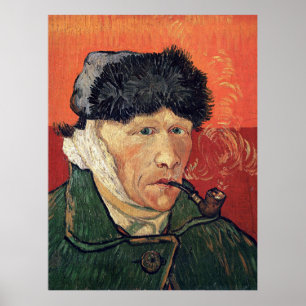 Van Gogh - Selbstporträt mit verbundenem Ohr Poster