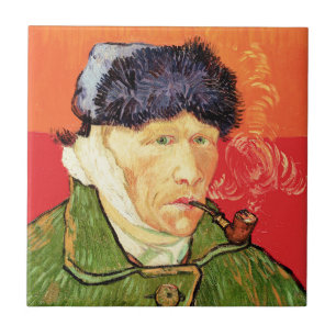 Van Gogh - Selbstporträt mit verbundener Ohren und Fliese