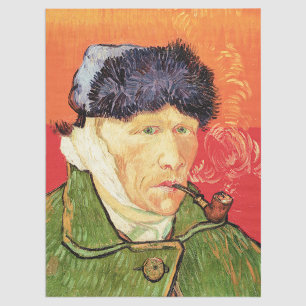 Van Gogh - Selbstporträt mit verbundenerem Ohr und Seidenpapier