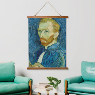 Van Gogh Self Portrait Famous Old Art Wood Wall Wandteppich Mit Holzrahmen