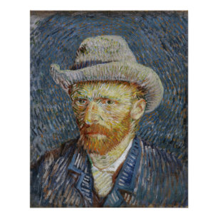 Van Gogh Self Portrait Gray Felt Hat Malerei Art Poster