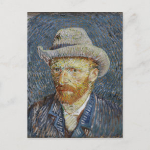 Van Gogh Self Portrait Gray Felt Hat Malerei Art Postkarte