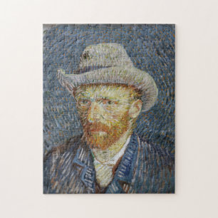 Van Gogh Self Portrait Gray Felt Hat Malerei Art Puzzle